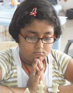 Orissa chess player Adyasa Mahapatra in Bhubaneswar on August 10, 2011.