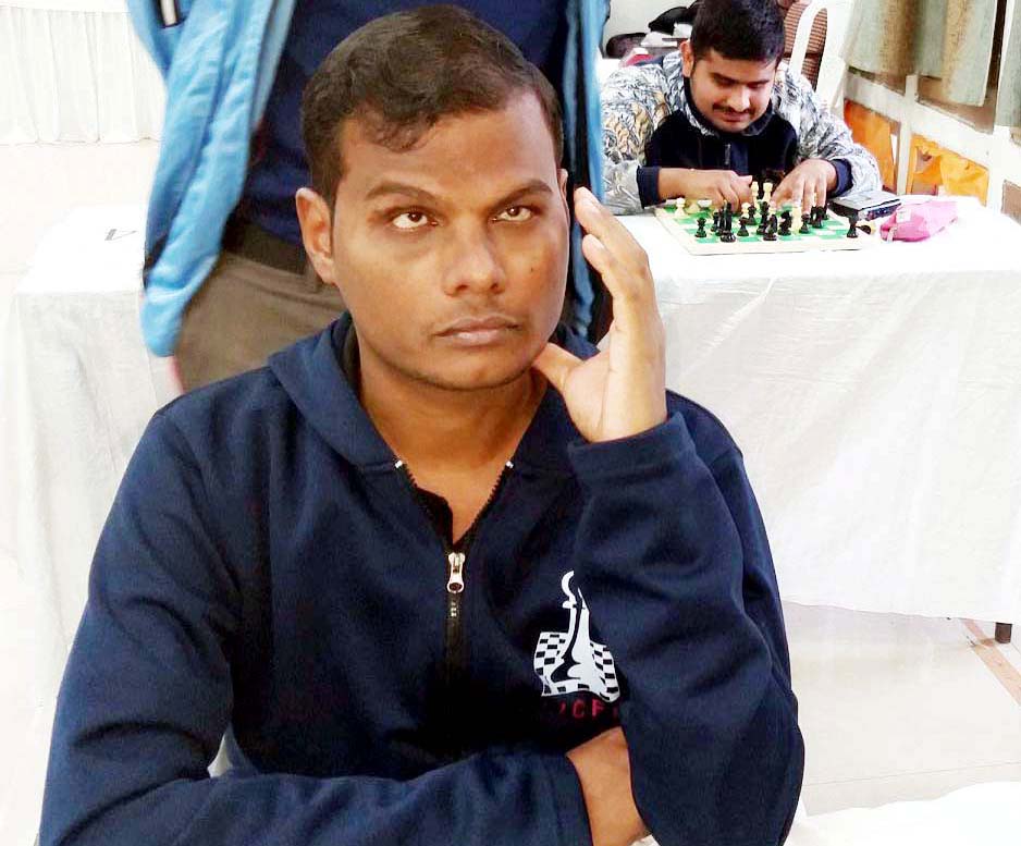 Undated file picture of Odisha visually impaired chess player Subhendu Kumar Patra.